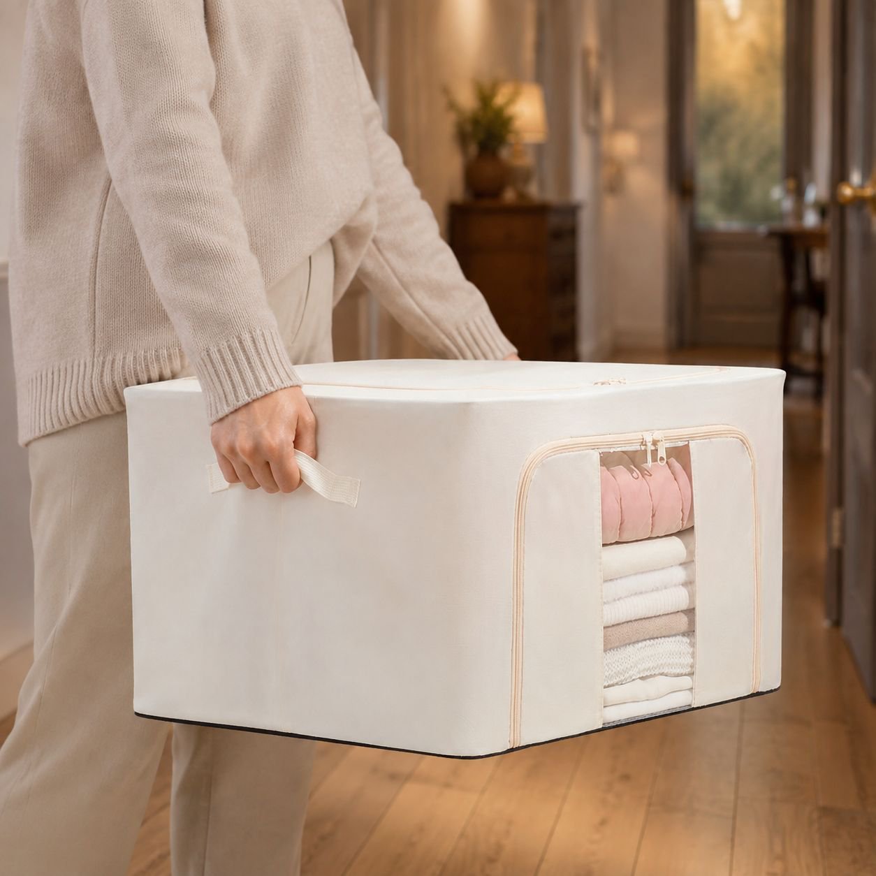 Modern visible window storage box for bedroom organization