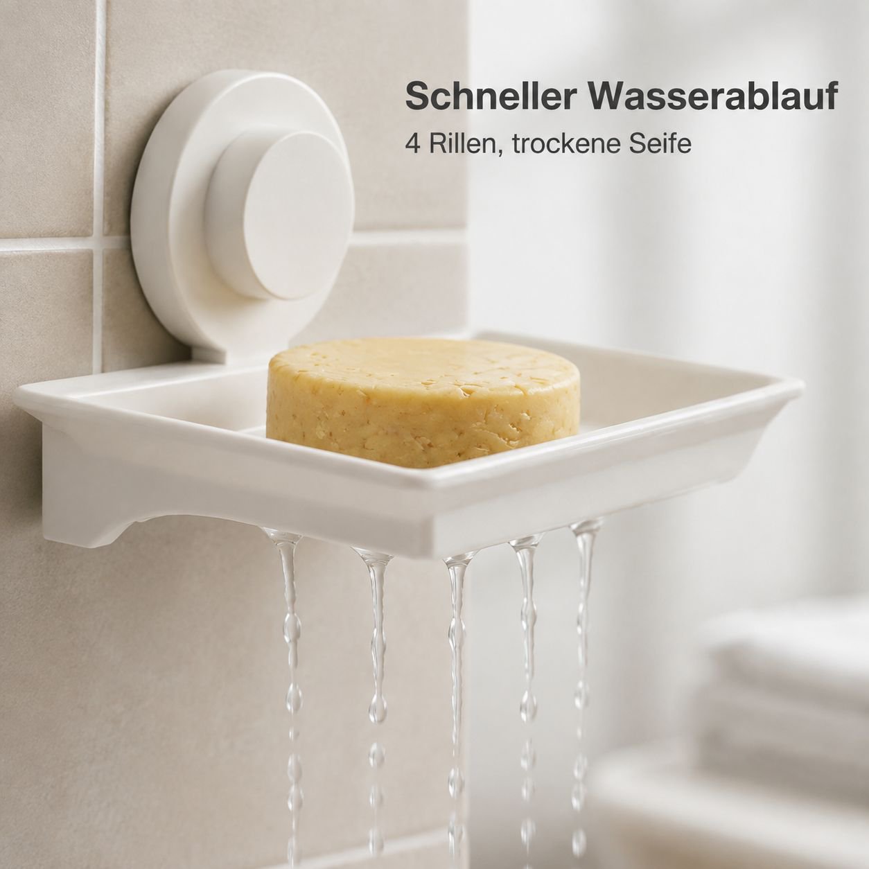 Wandmontierte Seifenablage mit Saugnapf