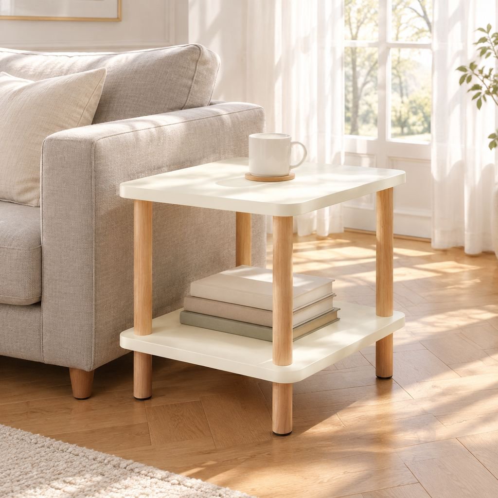 Petite Table d'Appoint Bout de Canapé Table Basse et Chevet pour Salon Chambre