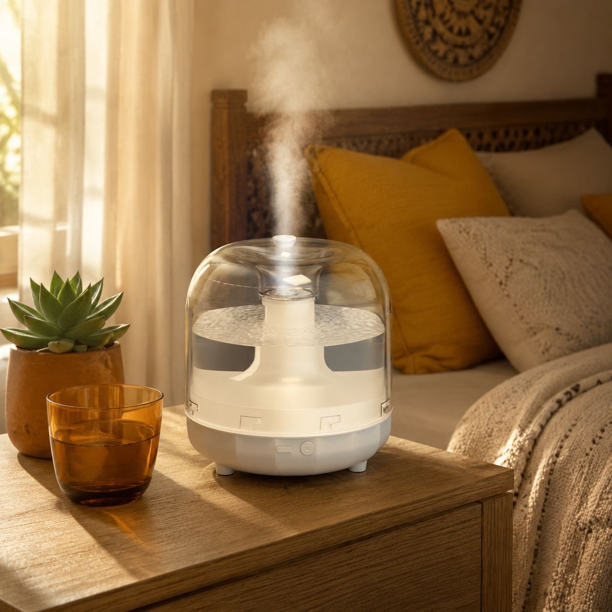 Humidificador silencioso para dormitorio, purificador de aire adecuado para embarazadas