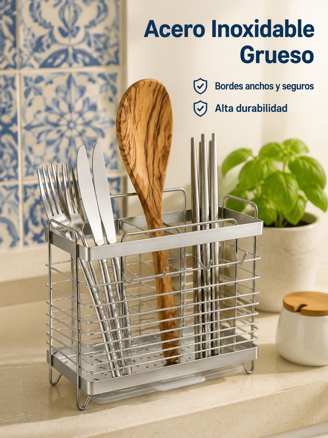 Porta palillos multifuncional para organizar accesorios de cocina