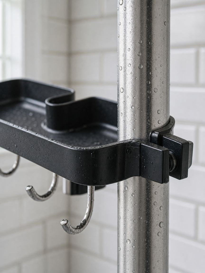 Easy installation of shower head holder rack without drilling