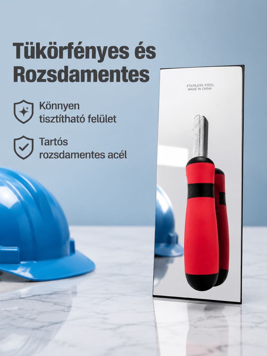 Tartós rozsdamentes glettvas részletes képe