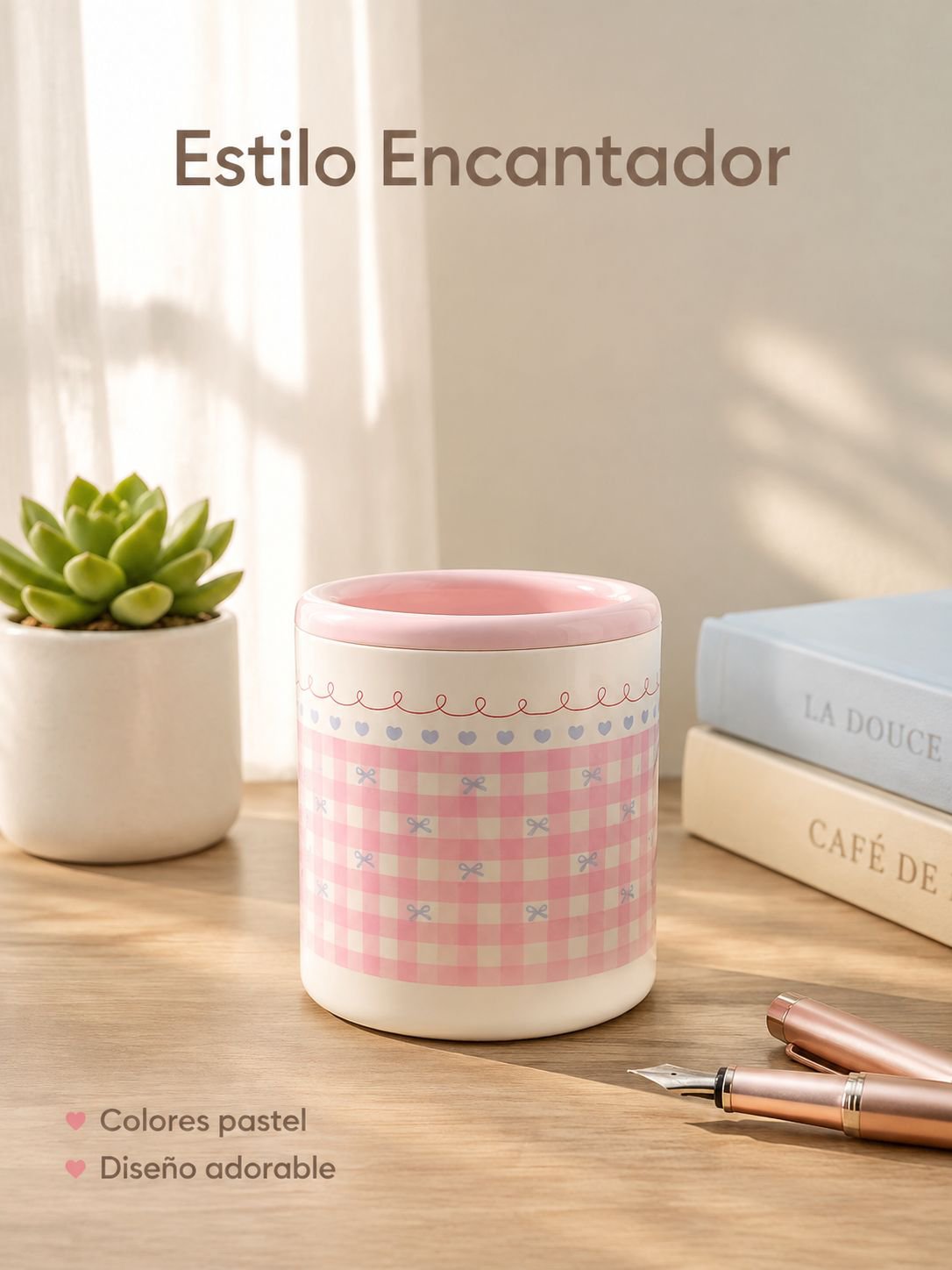 Portalápices de plástico de diseño elegante para oficina