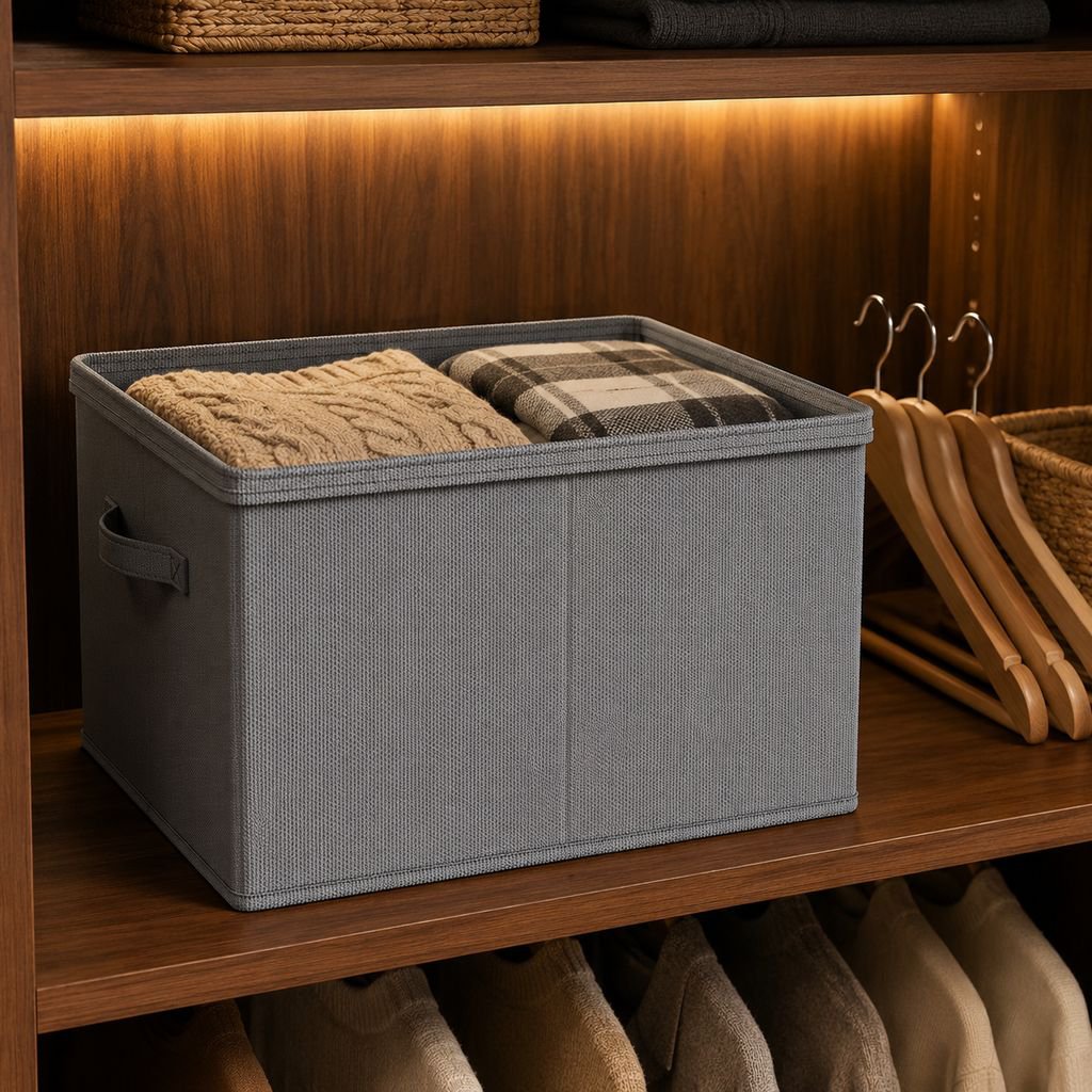 Extra Large Foldable Fabric Storage Bin Closet Organizer