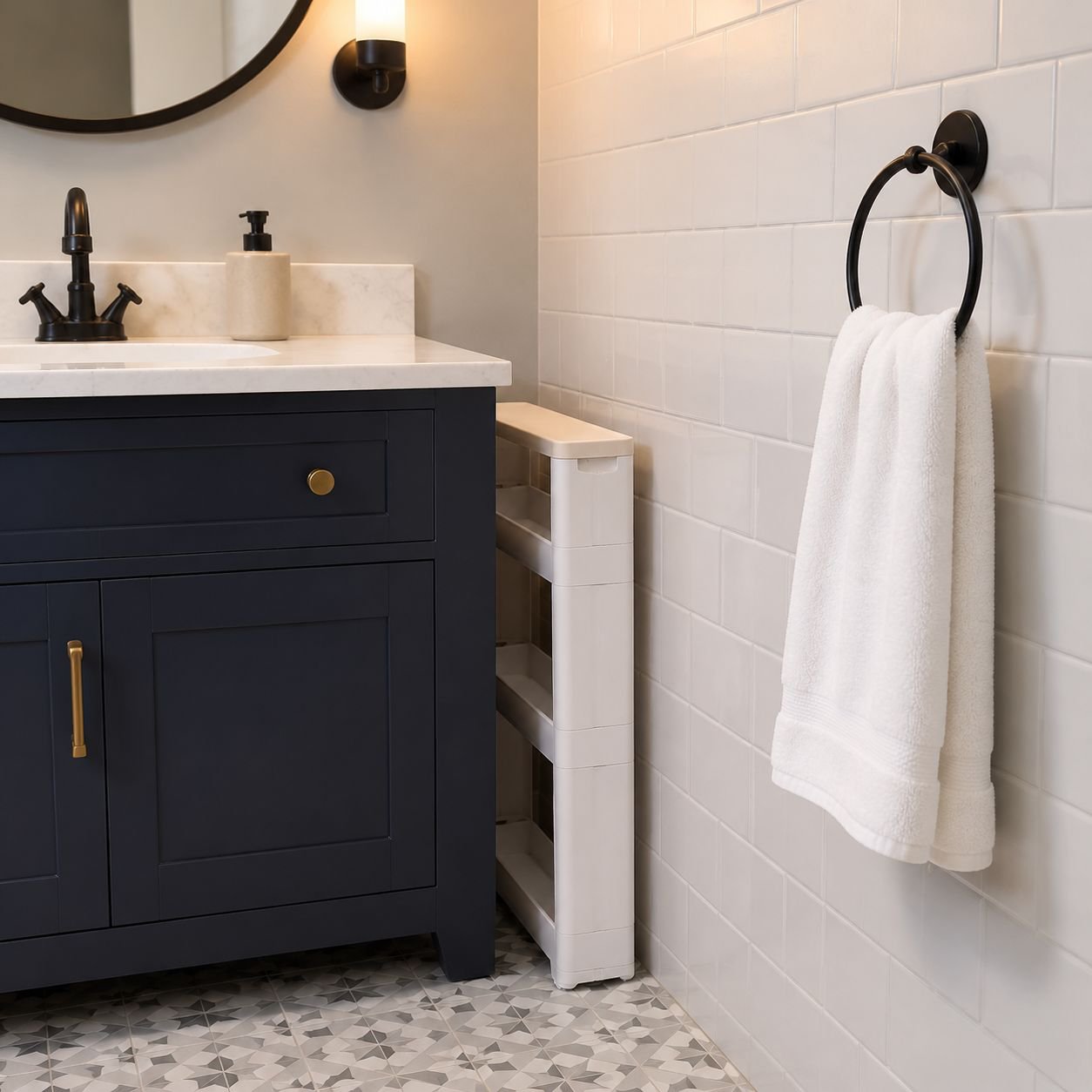 Multi-functional Bathroom Gap Storage Cabinet Toilet Side Rack