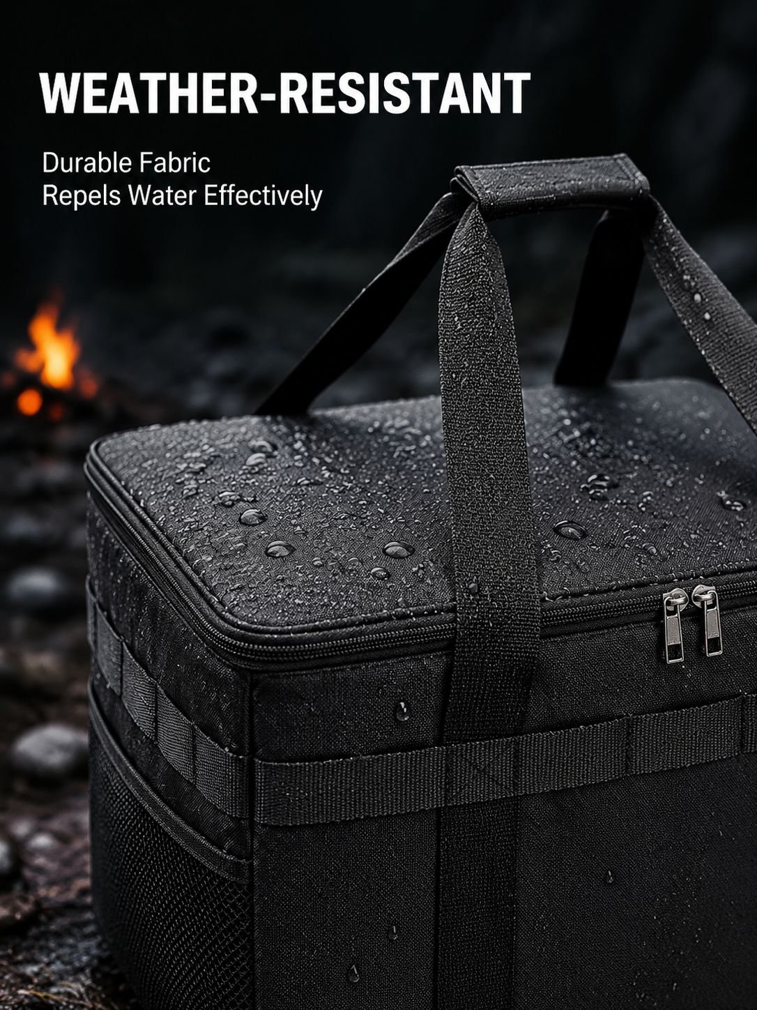 Durable camping storage box with weather-resistant design
