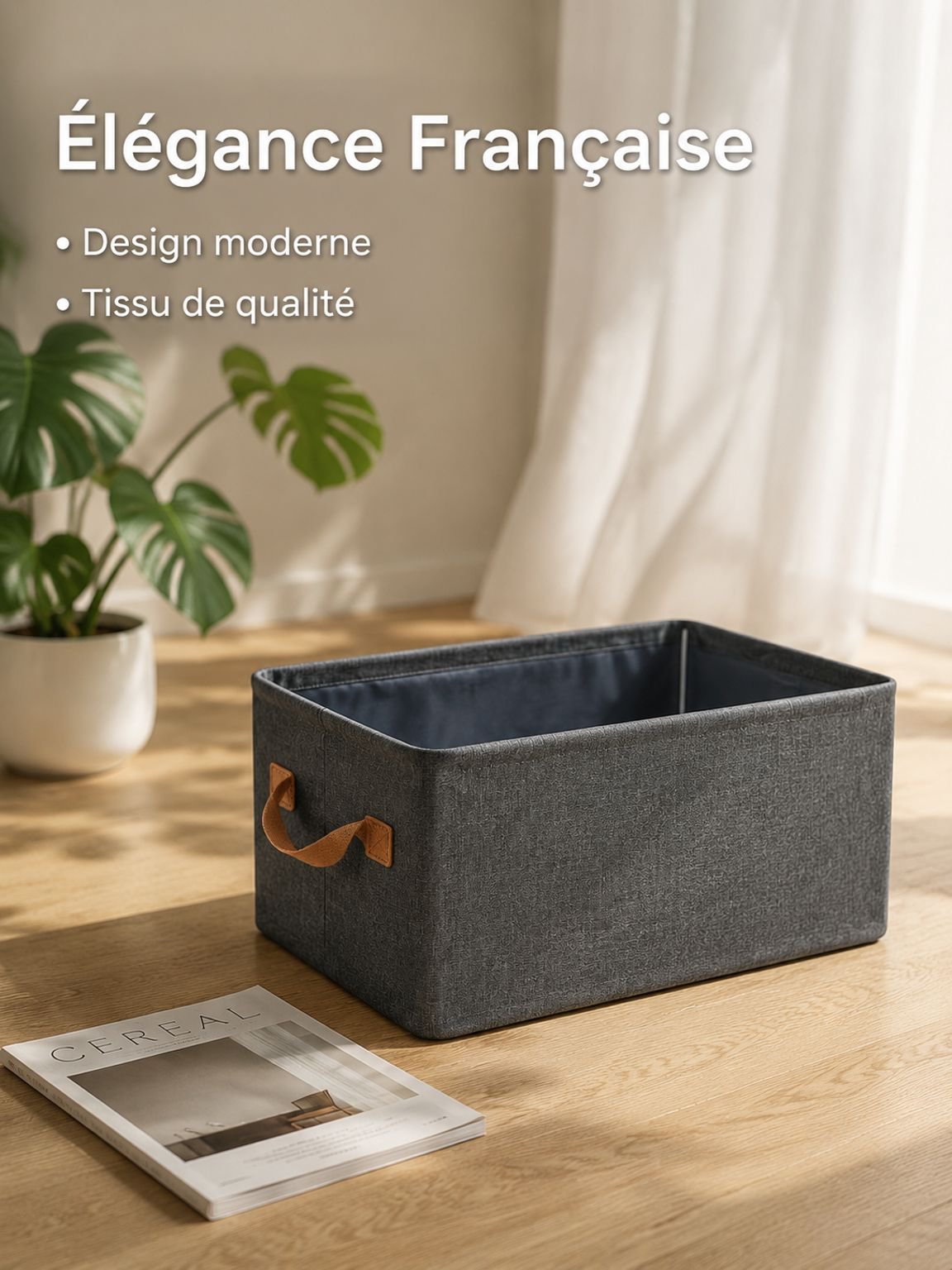 Boîte de rangement à tiroirs avec poignées