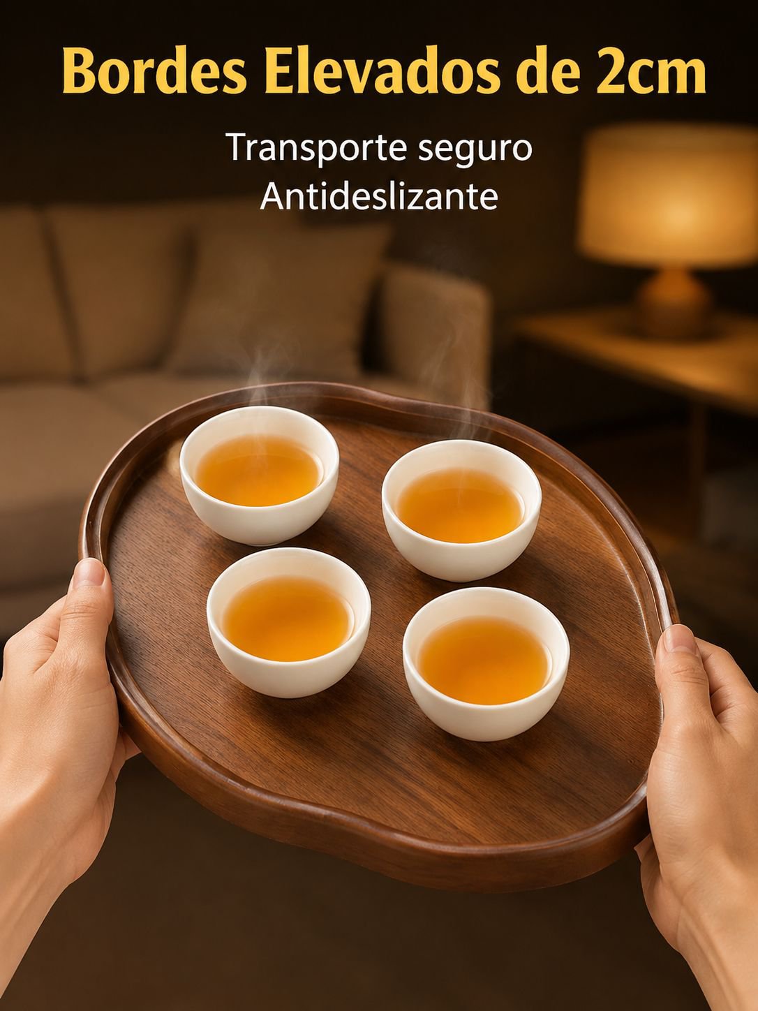 Bandeja de bambú para servir té