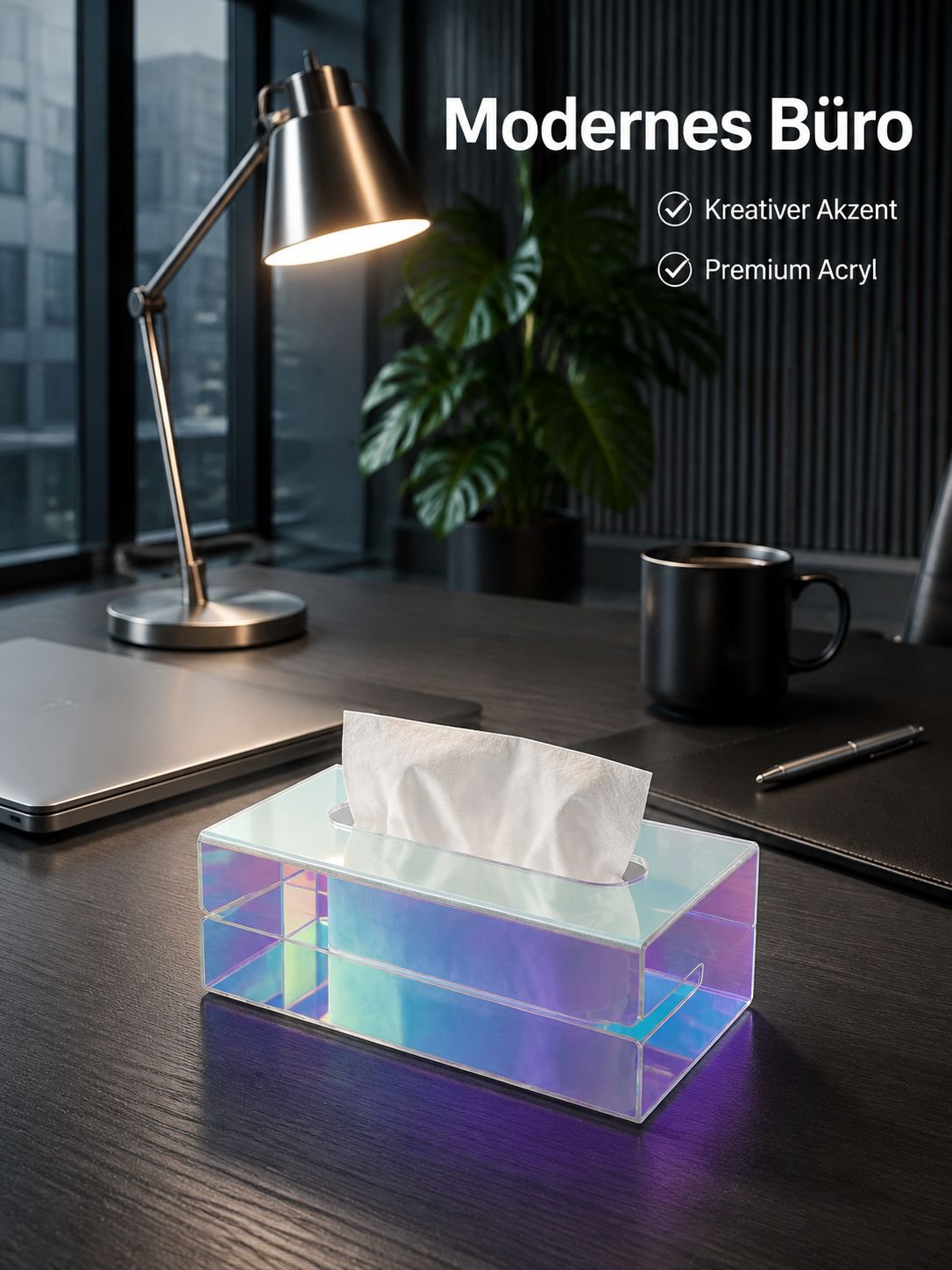Transparente Aurora Taschentuchaufbewahrungsbox – Für Zuhause, Wohnzimmer, Tisch