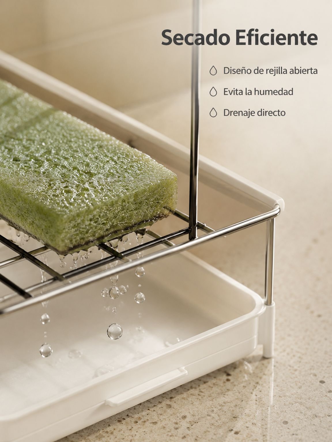 Soporte colgante ahorra espacio para toallas y esponjas