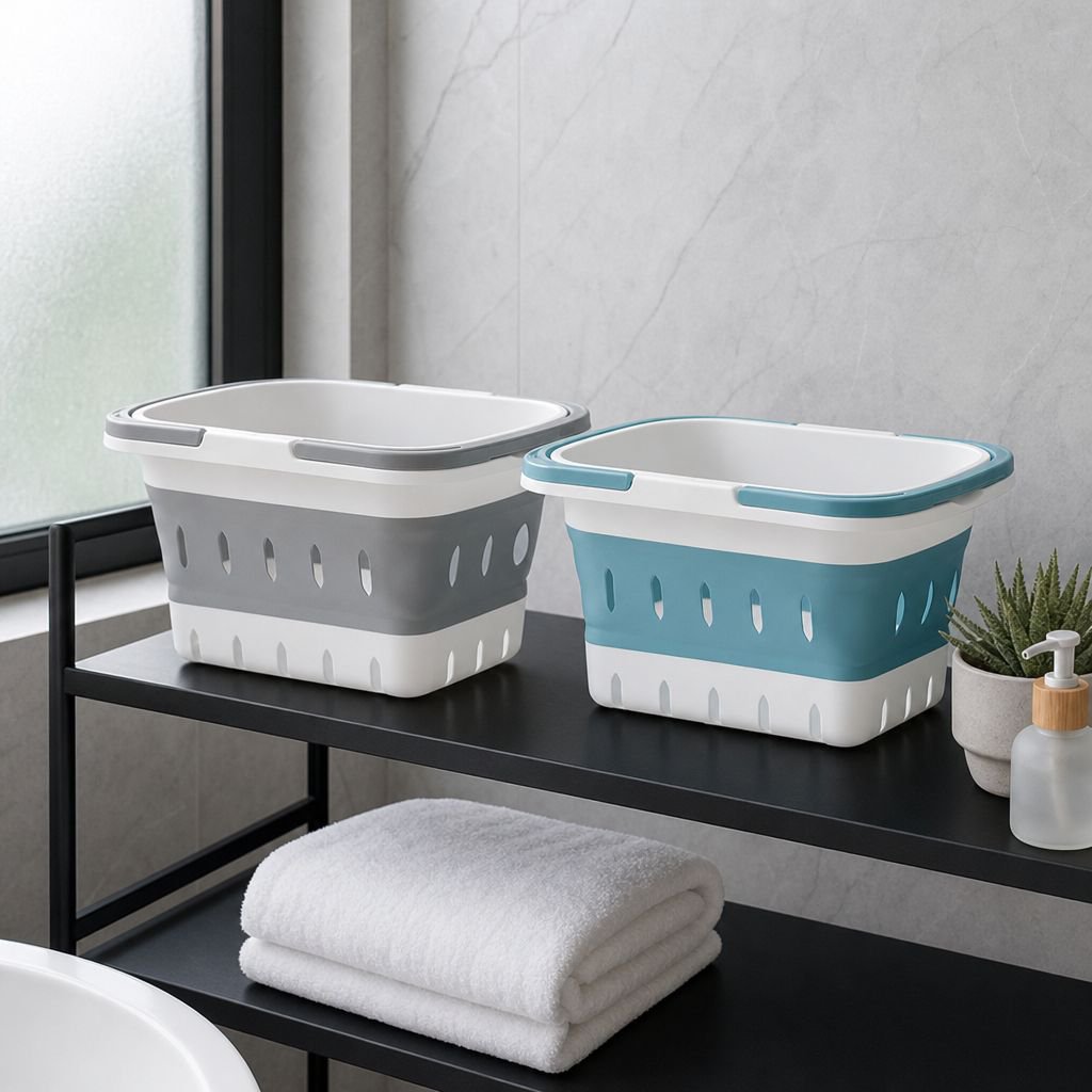 Lightweight portable laundry basket for travel