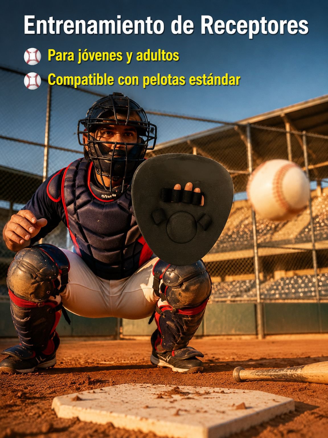 Guantes de entrenamiento para receptores de béisbol