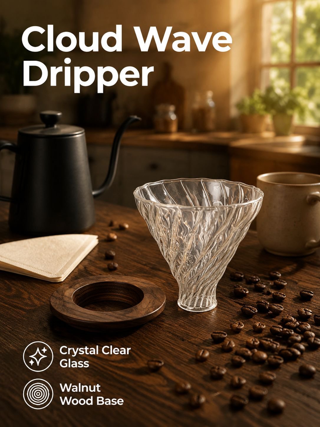 Creative cloud shaped hand brewed coffee set