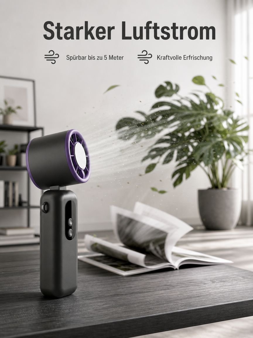 Wiederaufladbarer Halsventilator für Reisen