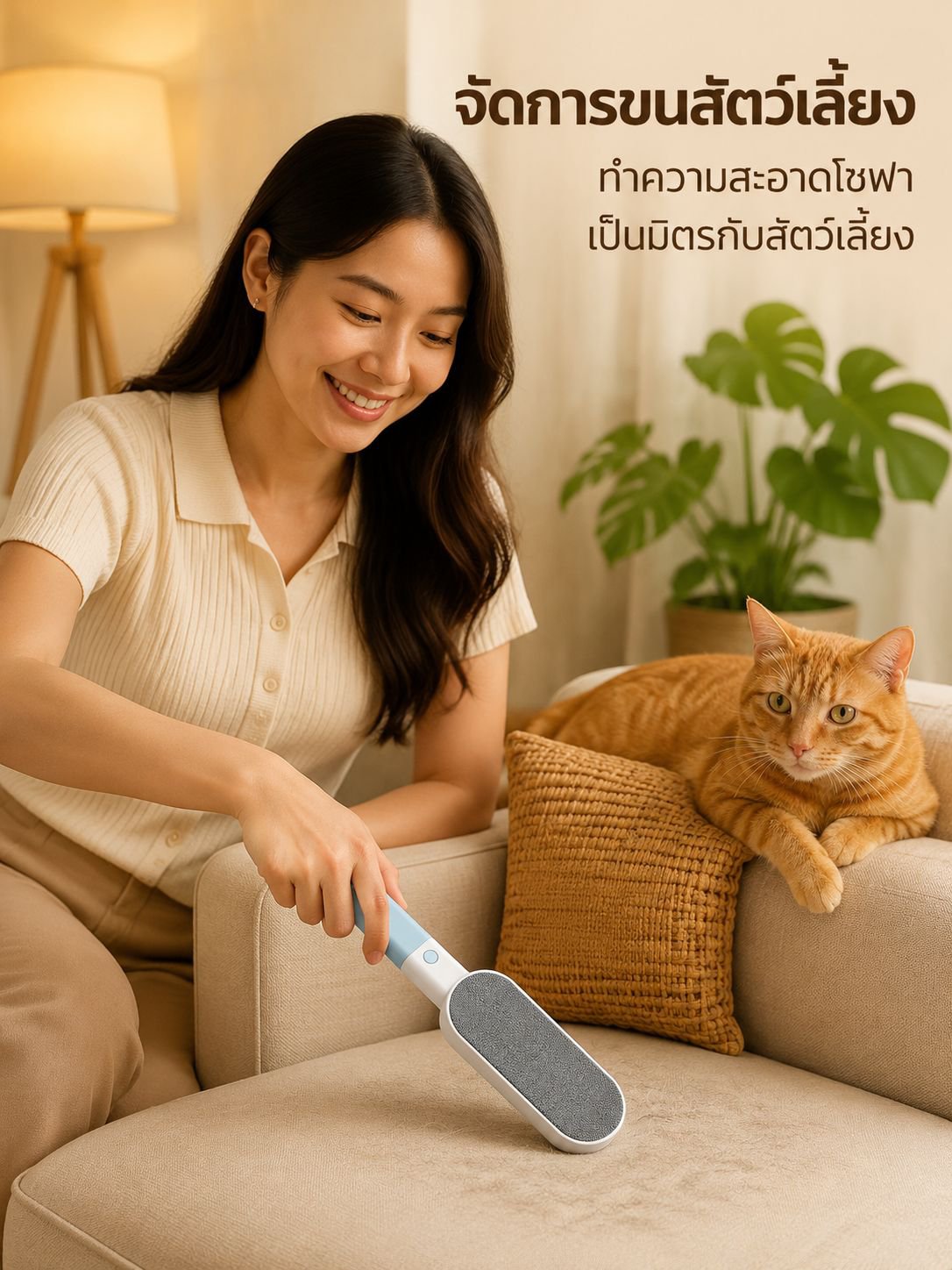 แปรงกำจัดขนและขุยแบบสองด้าน