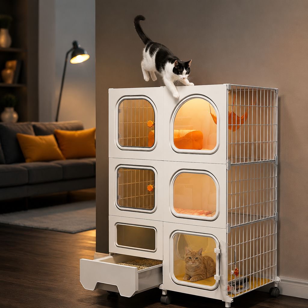 Pequeño apartamento jaula para gatos villa todo en uno casa para gatos casa para gatos interior nido