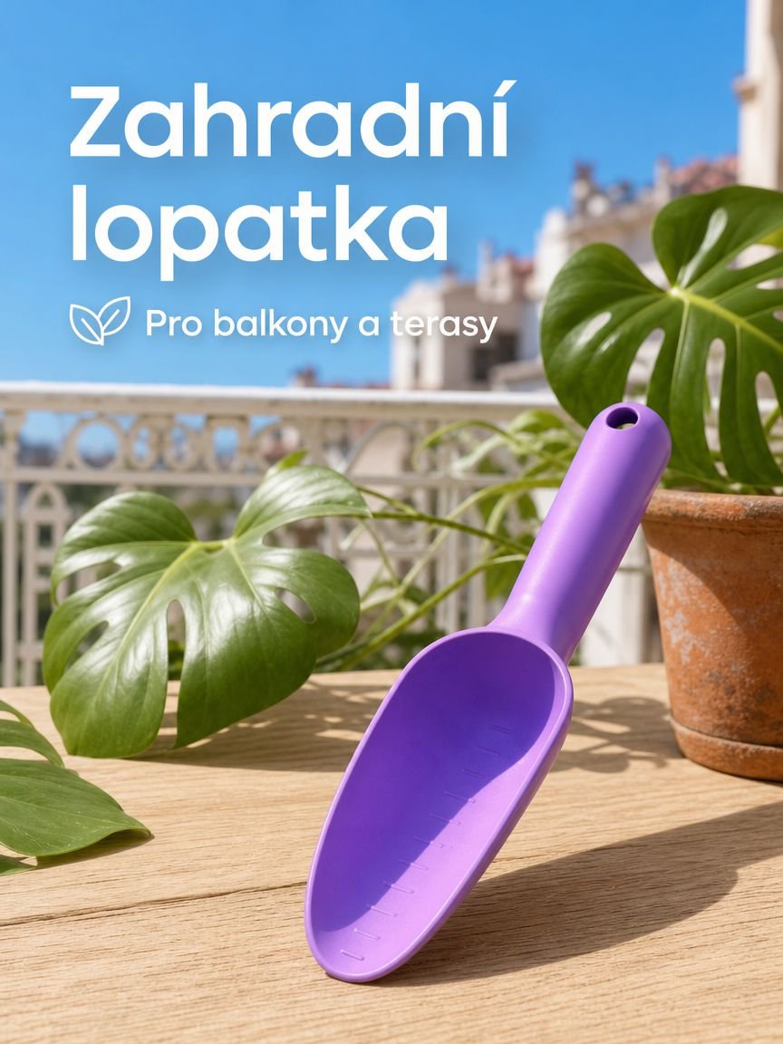 Zahradní zesílená plastová lopatka na balkon