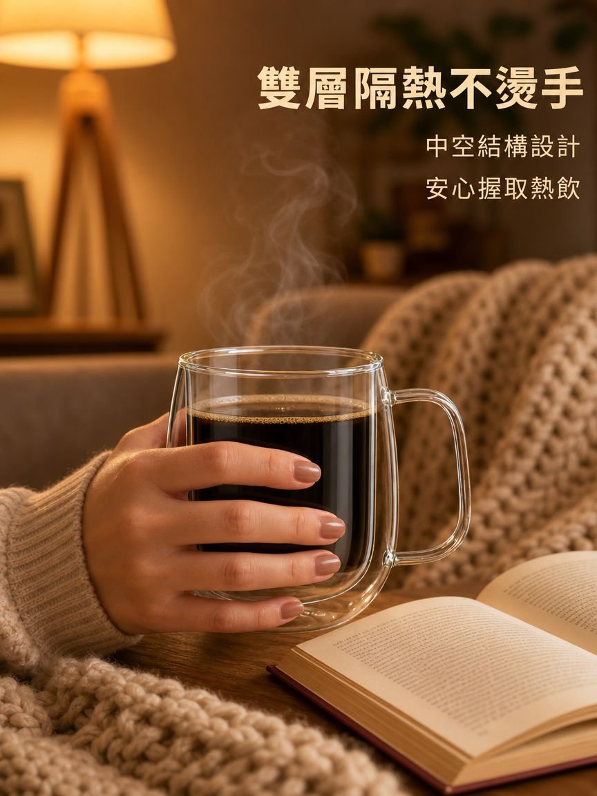 雙層玻璃杯家用手把杯