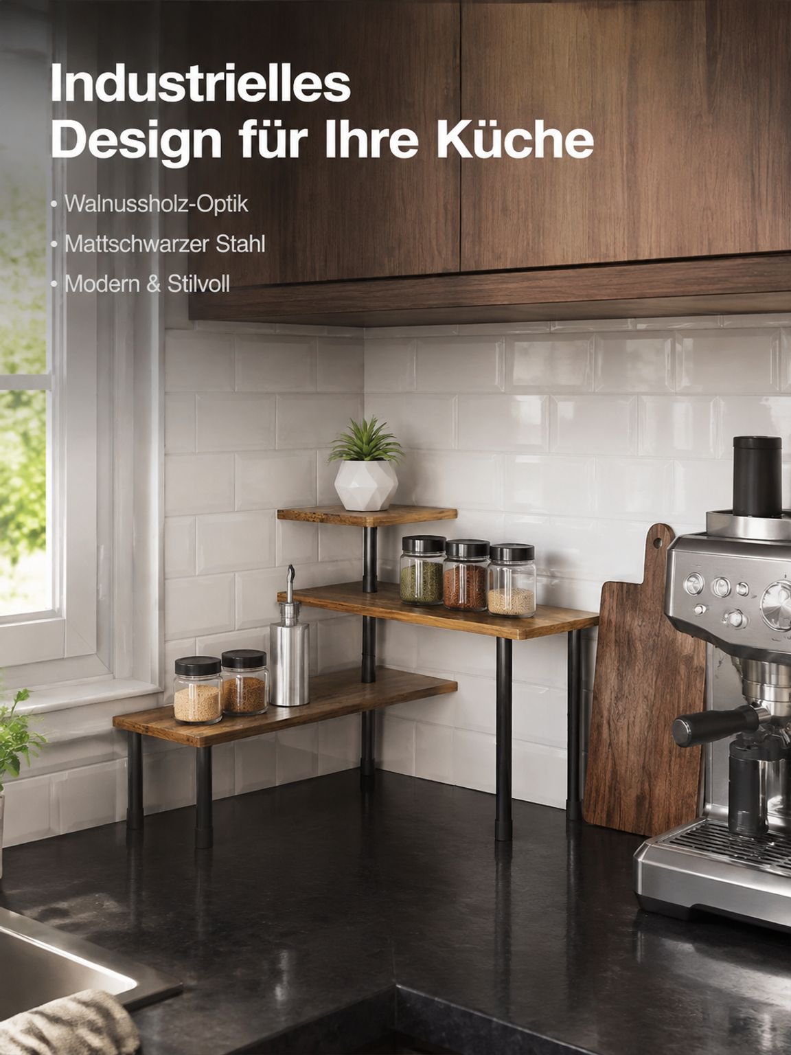 Mehrschichtiges Lagerregal für die Ecke der Küchenarbeitsplatte