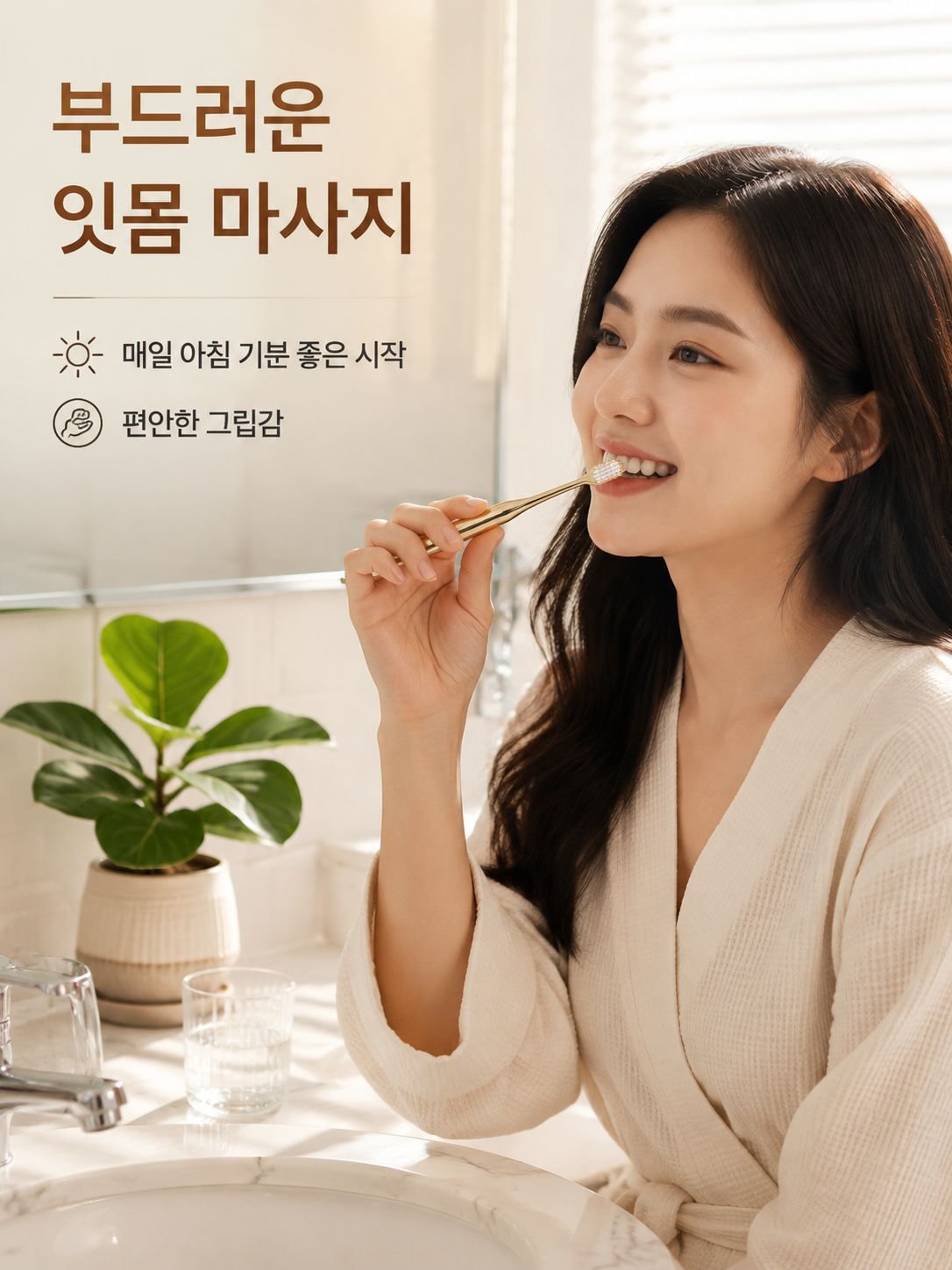 부드러운 칫솔모로 잇몸 자극 최소화