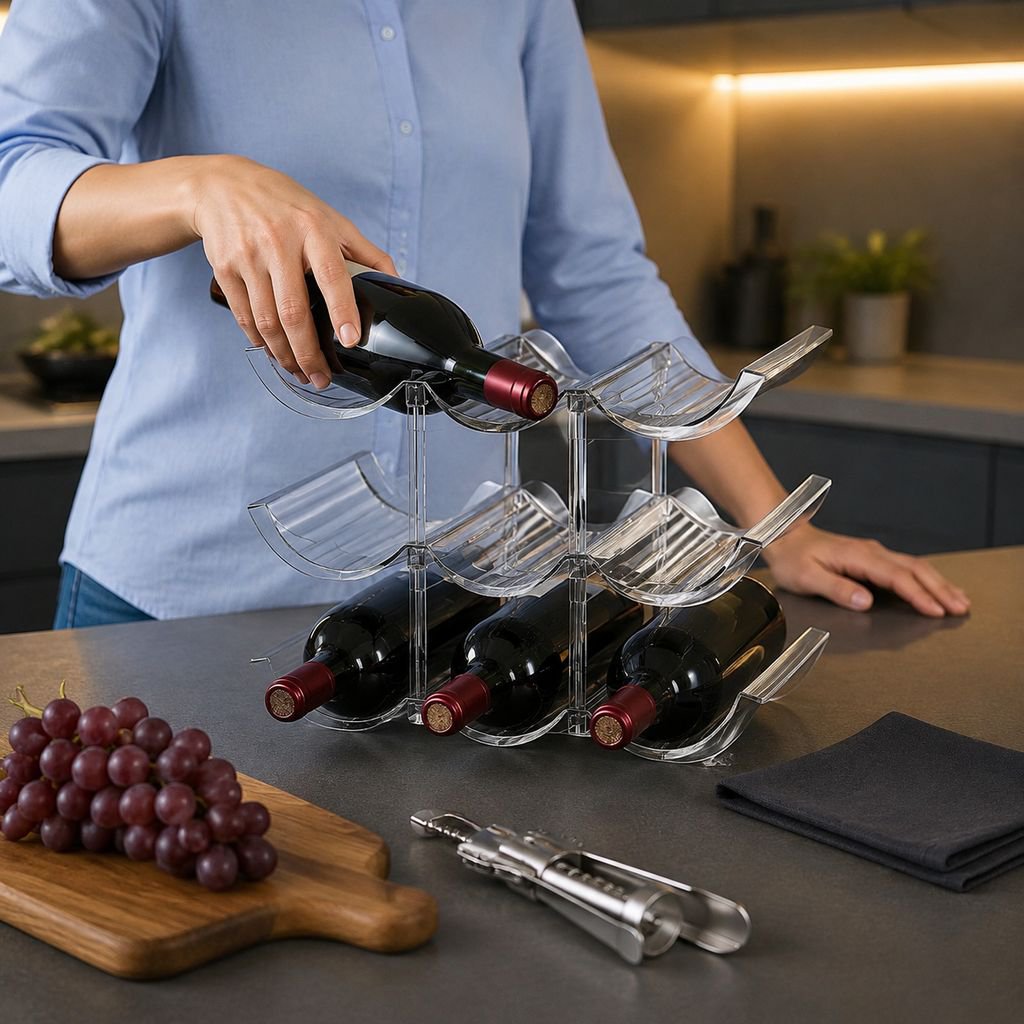 Weinregal für die Arbeitsplatte, neues 2-lagiges, 3-lagiges und 4-lagiges Weinpräsentationsregal, ge