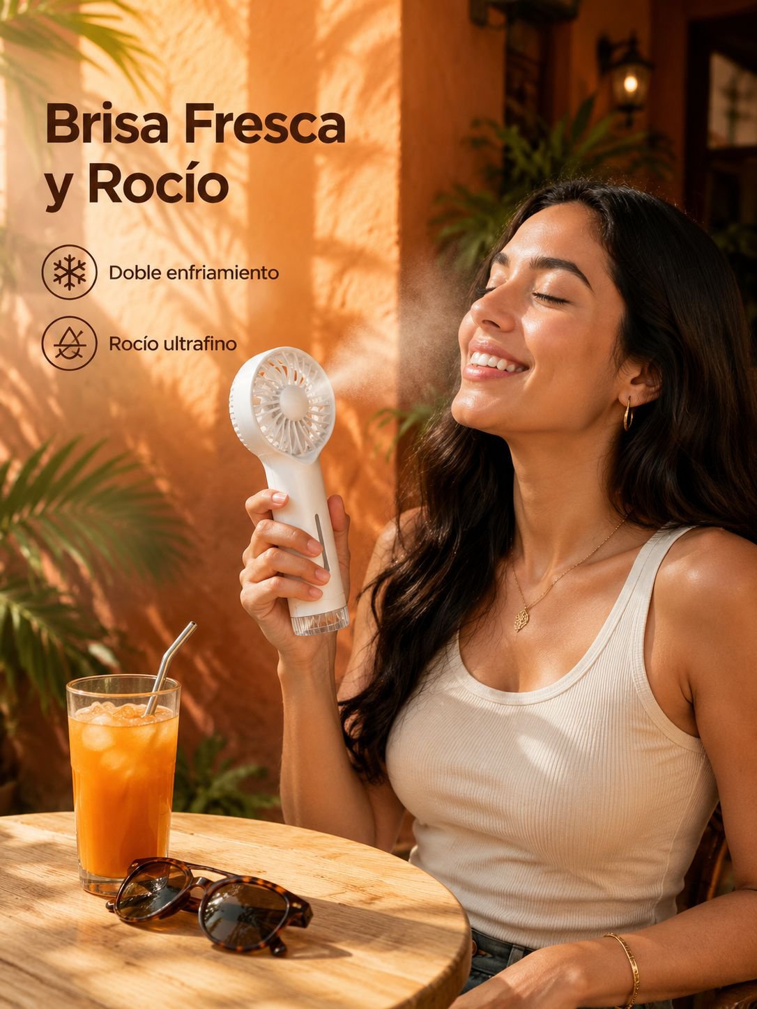 Ventilador de mano portátil mini, recargable, ideal para exteriores