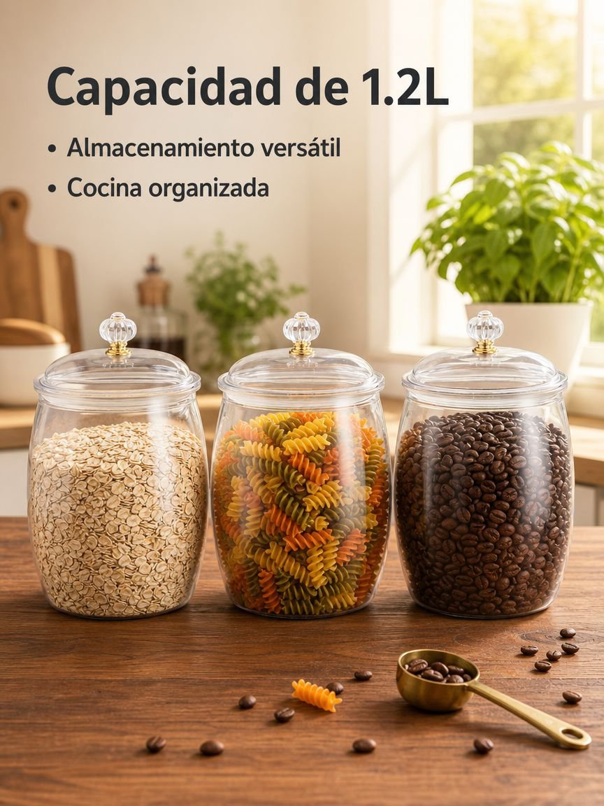 Tarro sellado de PET transparente para conservación de alimentos