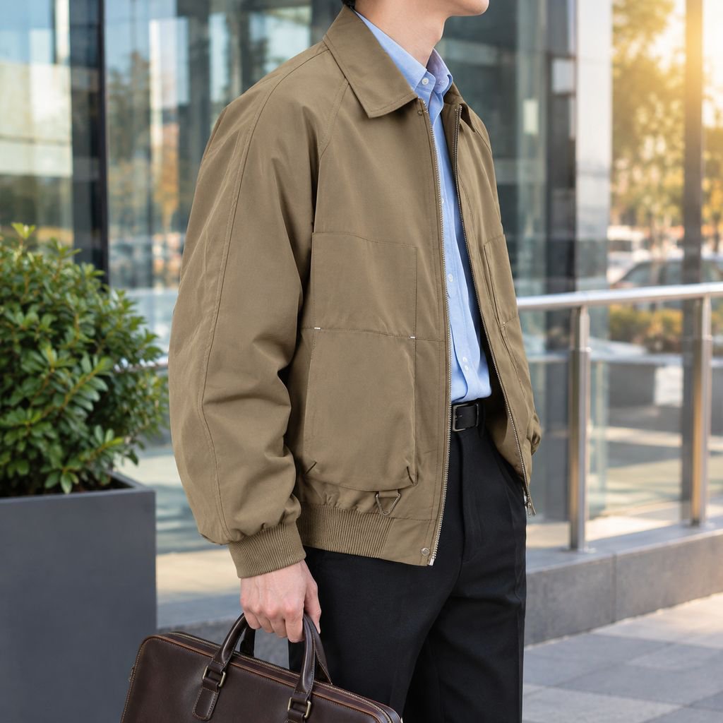 Mature Elegant Short Collar Men's Jacket