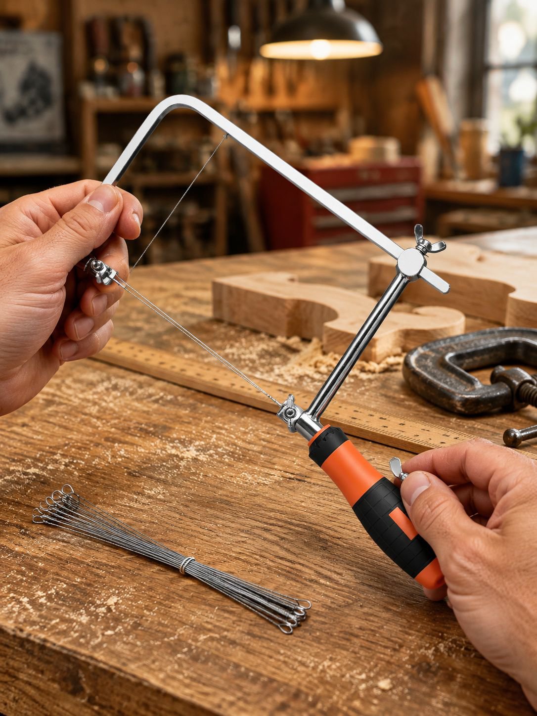 Corte de madera y metal con mini sierra portátil