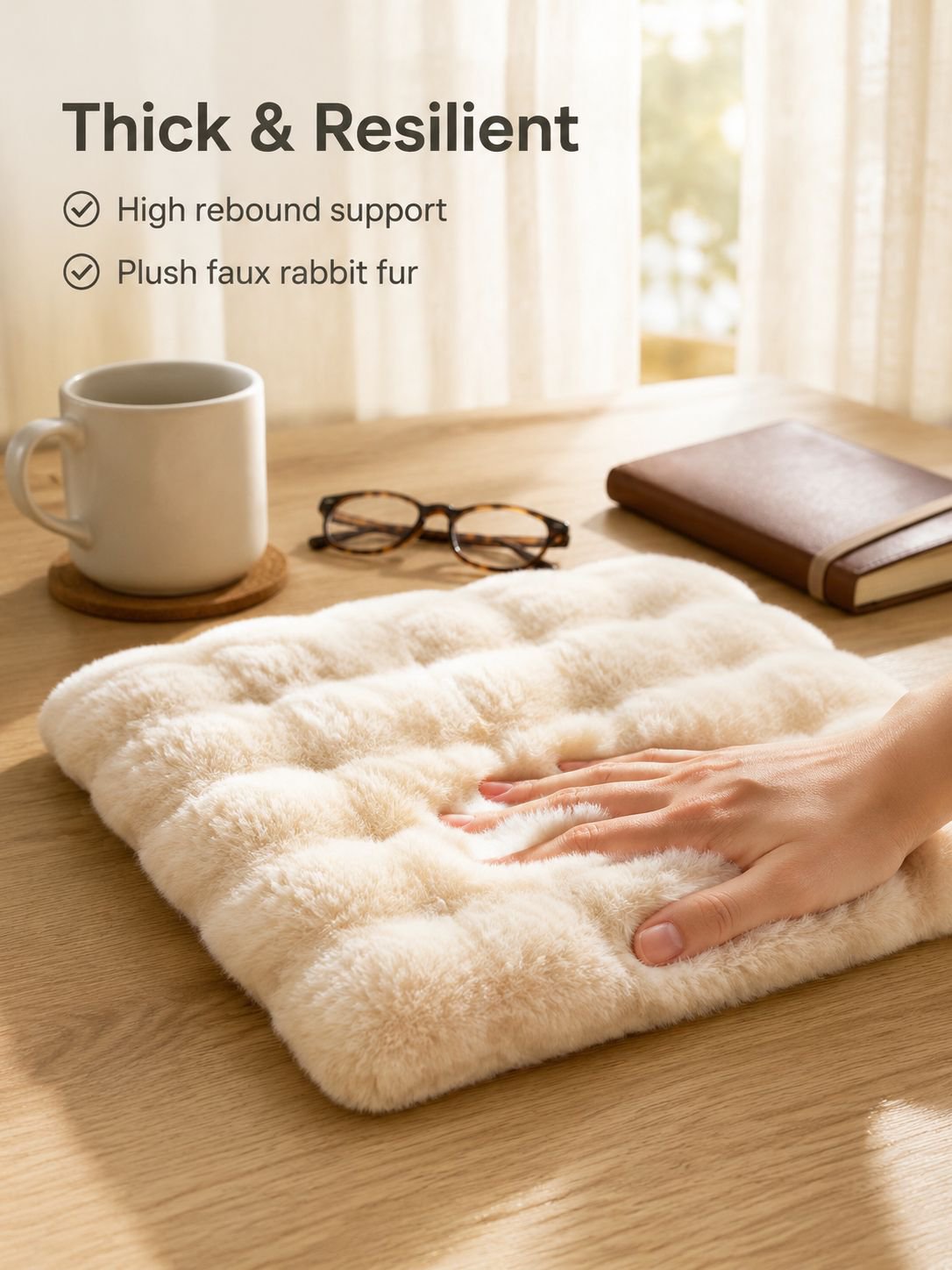 Winter Thick Velvet Rabbit Student Seat Cushion Warm Pad
