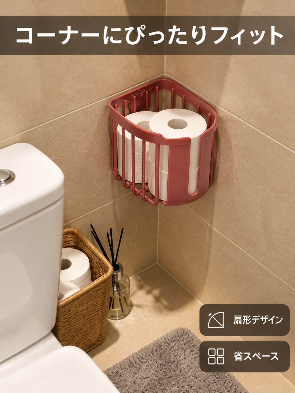 壁掛け式トイレットペーパーホルダー