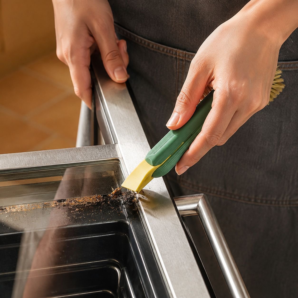 Multifunctional Kitchen Stove Cleaning Brush with Scraper