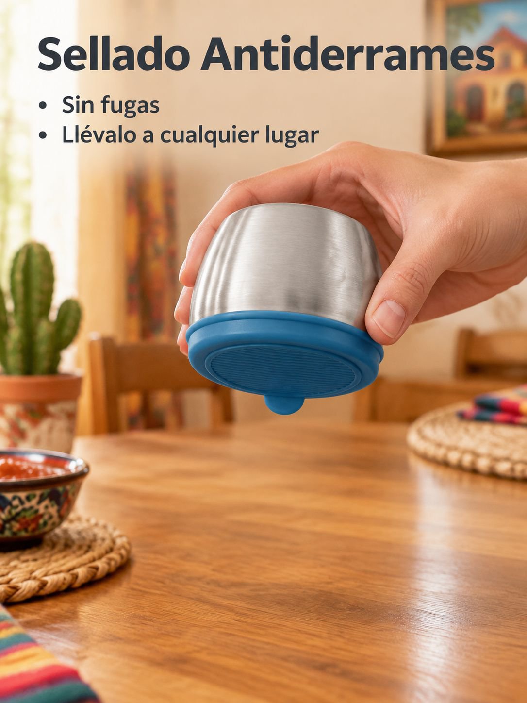 Caja de acero inoxidable para salsas para mojar