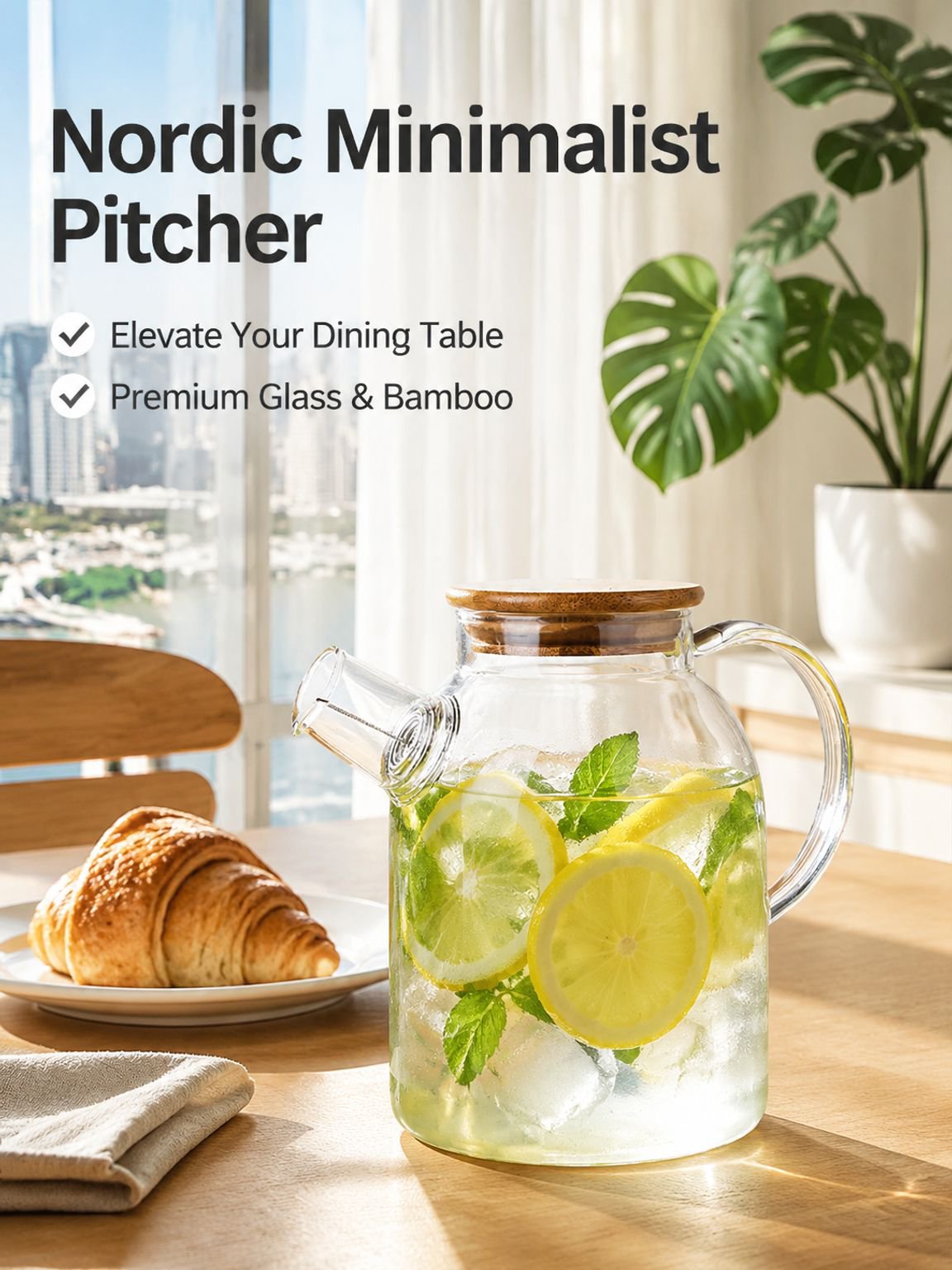 Thickened glass water bottle