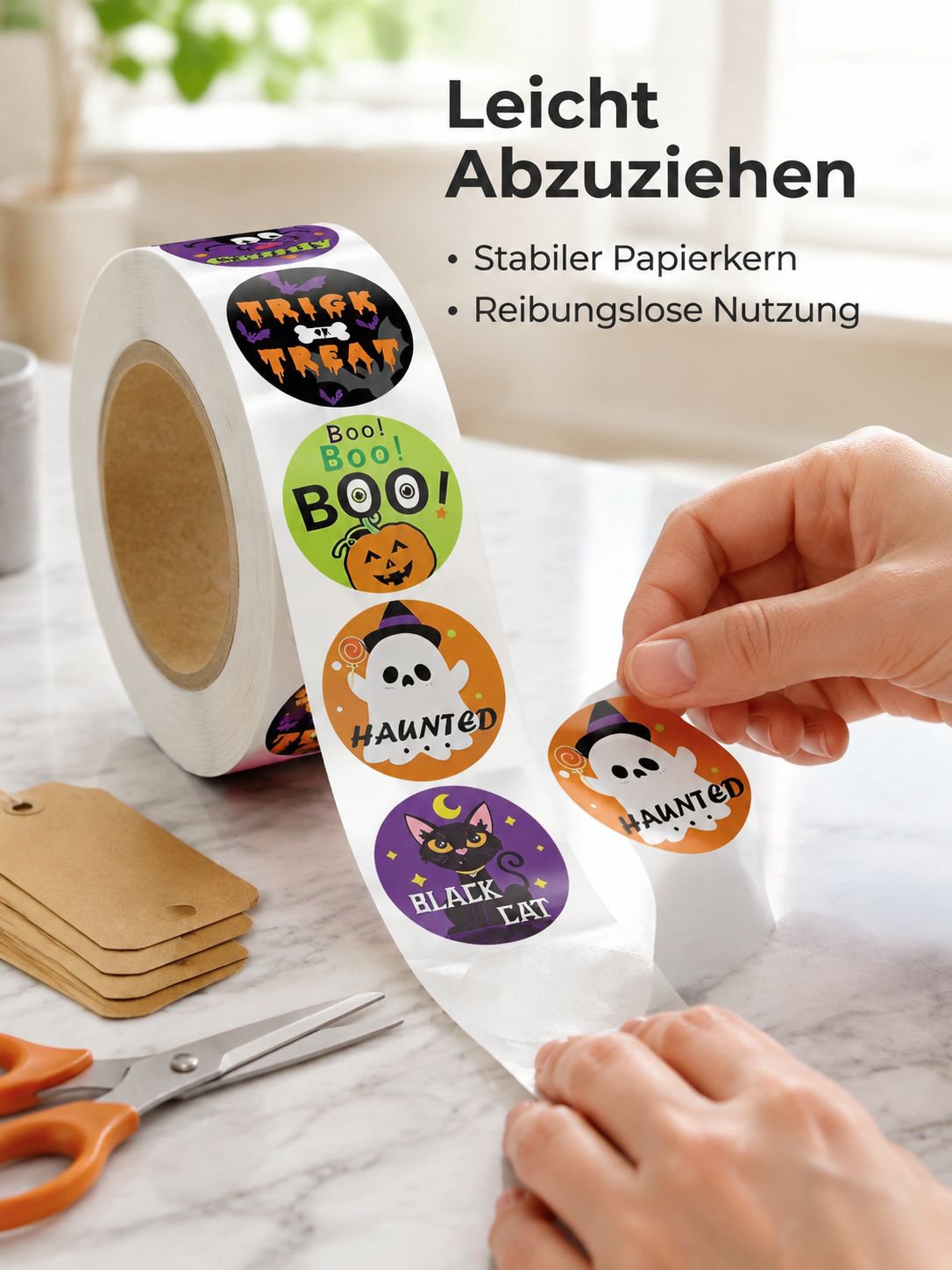 500 Halloween Sticker pro Rolle, Partyversiegelungsaufkleber für Kinder und Süßigkeitentüten