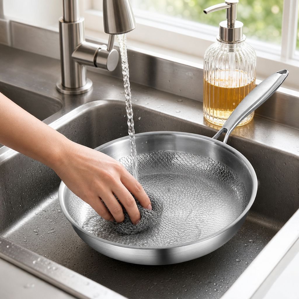 Uncoated non-stick frying pan