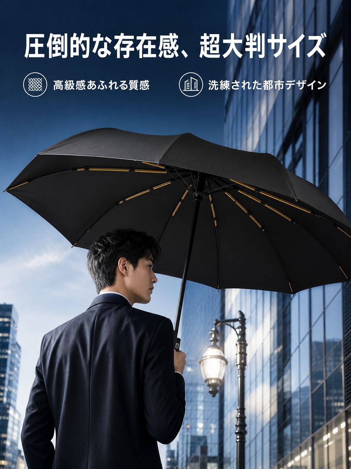 工場直販 大型ダブル日傘 強化24本骨 防風・防紫外線 晴雨兼用自動傘