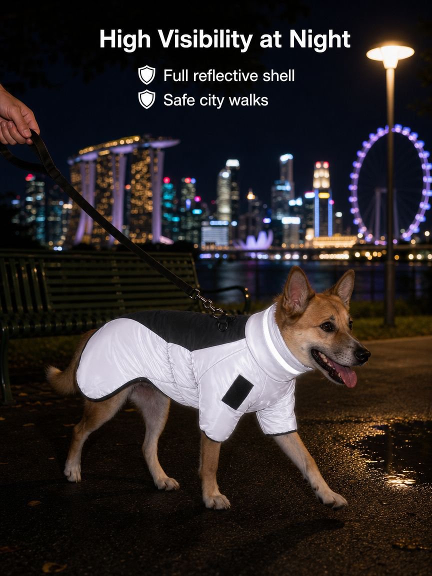 Reflective and warm dog jacket