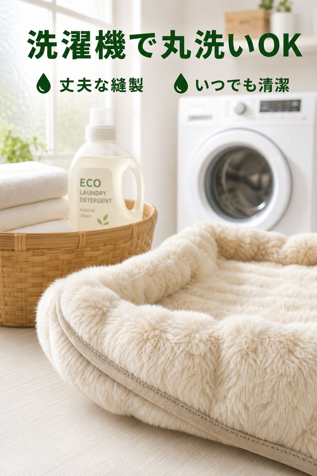 冬用厚手ラビットファー滑り止めペットマット