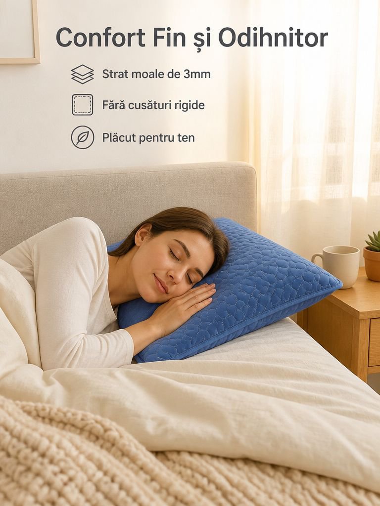 Față de pernă matlasată anti-salivă, anti-sebum și anti-transpirație, pentru uz casnic, 1 bucată