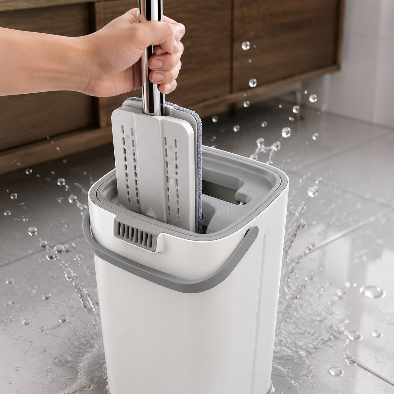Home Cleaning Lazy Mop Set with Net Cloth
