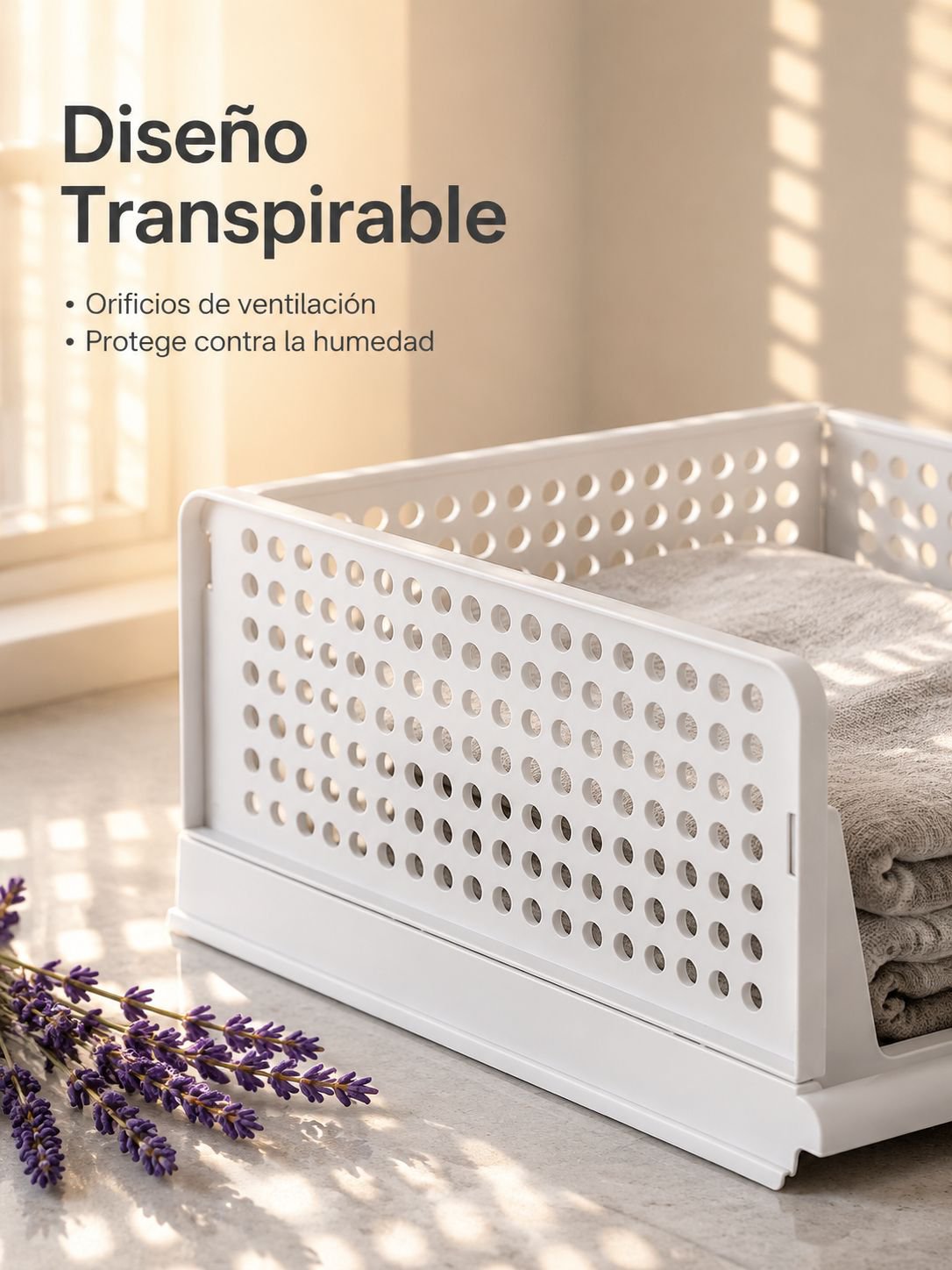 Caja de plástico para guardar ropa
