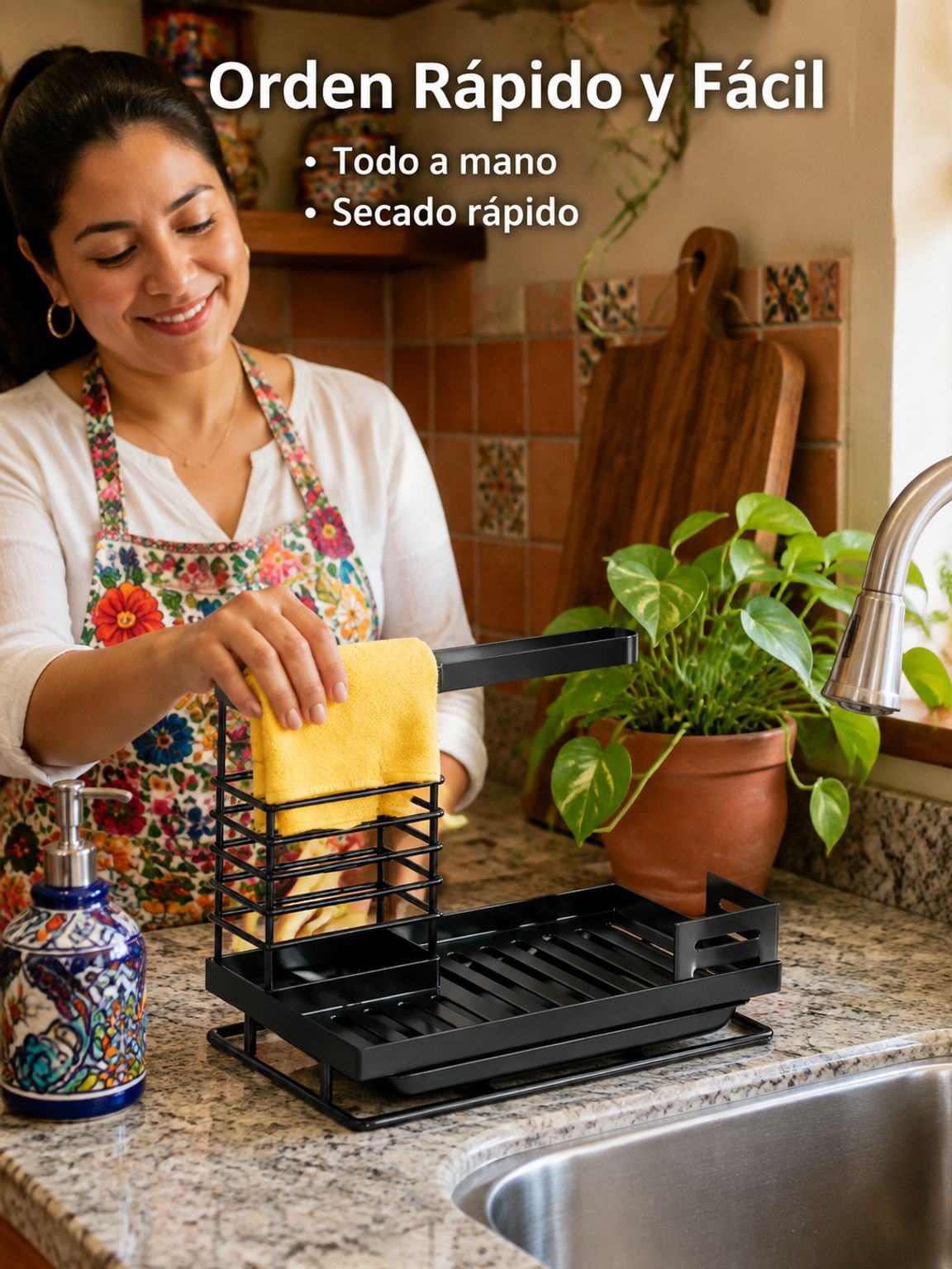 Escurridor de toallas y cepillos para encimera de cocina