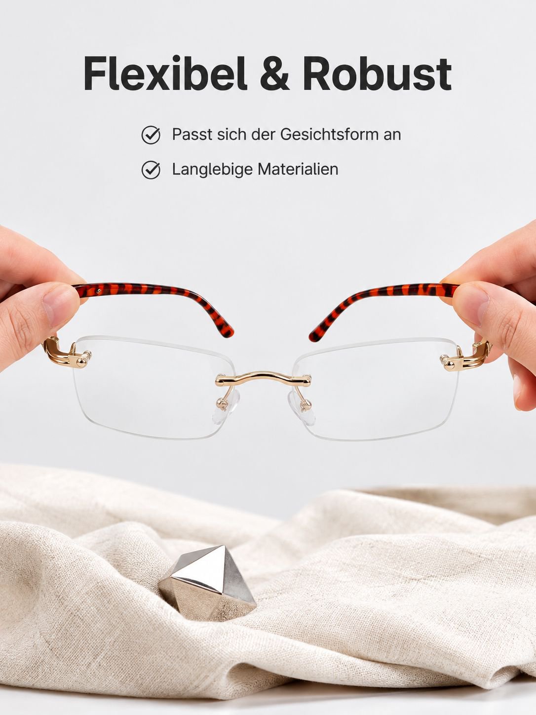 Leichte Titanrand-Lesebrille mit Blaulichtschutz