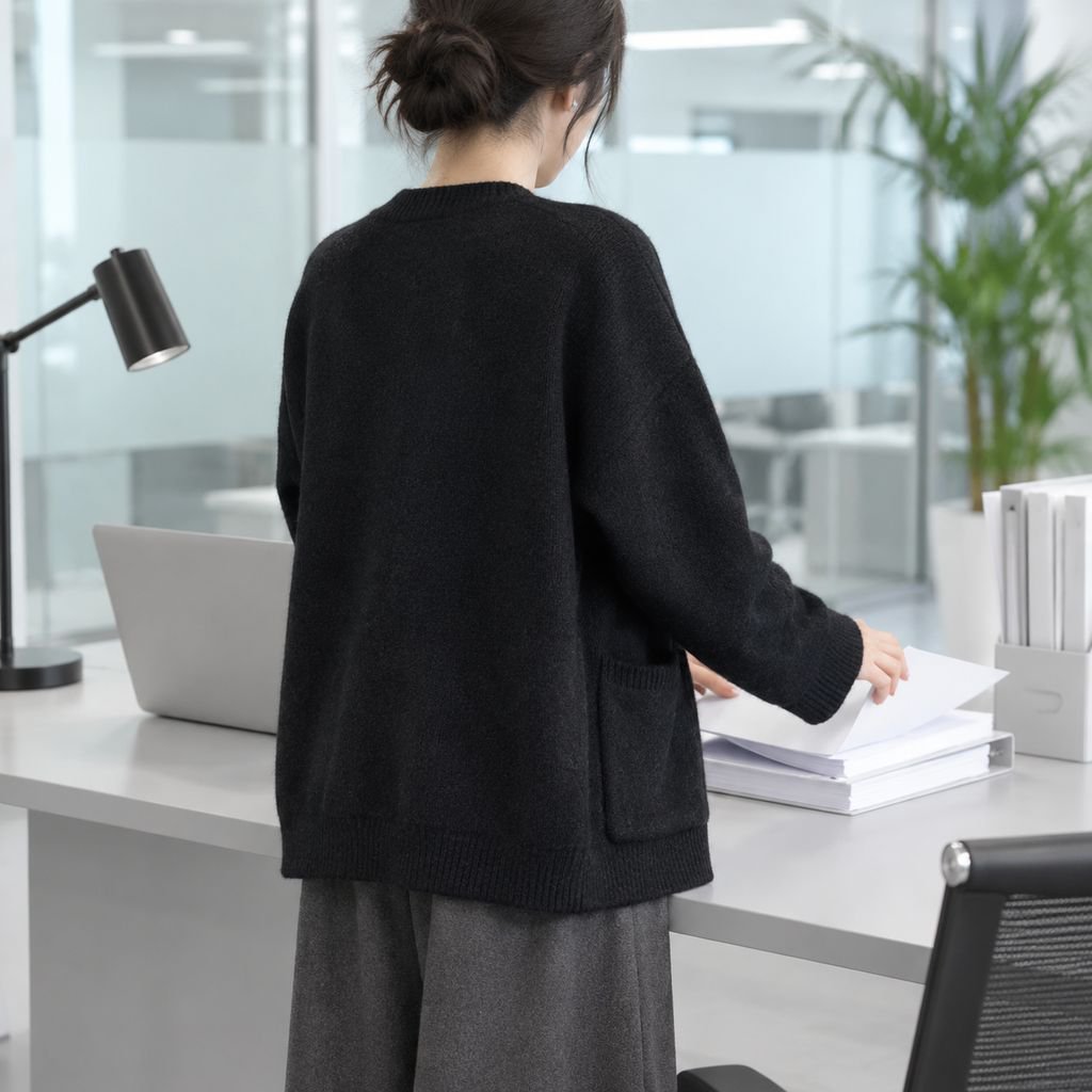 怠惰なスタイルのセータージャケット女性初秋 2024 新しいニットカーディガン春と秋の摩耗緩い無地トップ