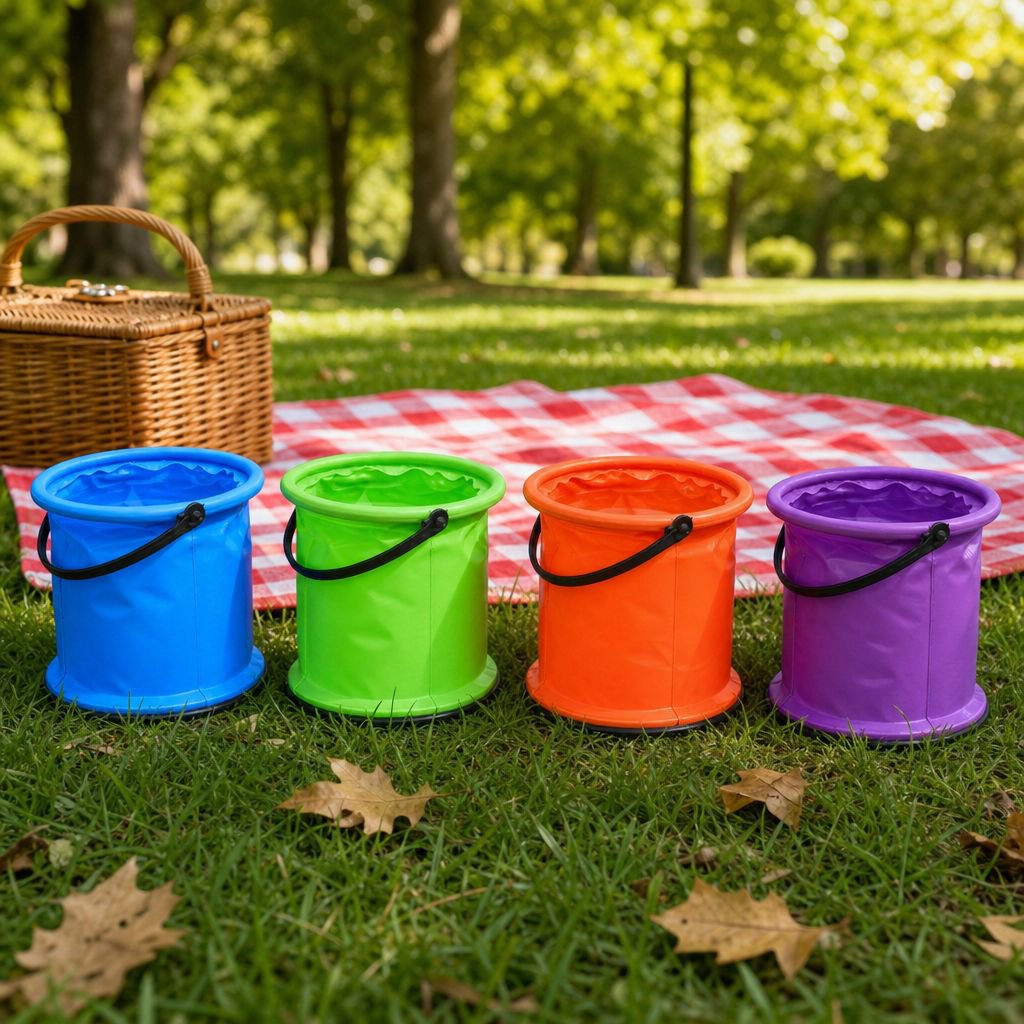 Lightweight waterproof bucket for camping trips