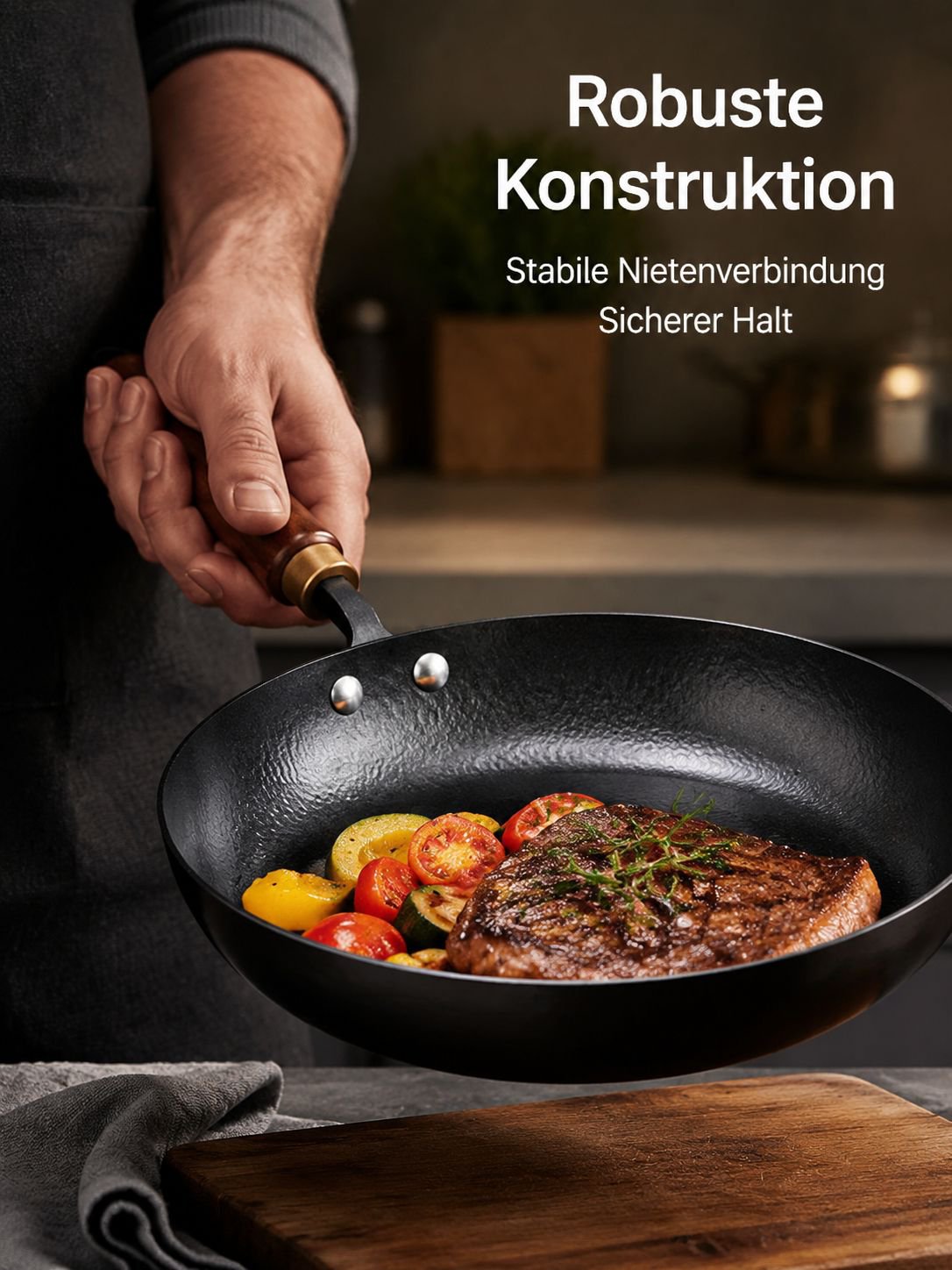 Kochen ohne Chemie mit unbeschichteter Pfanne
