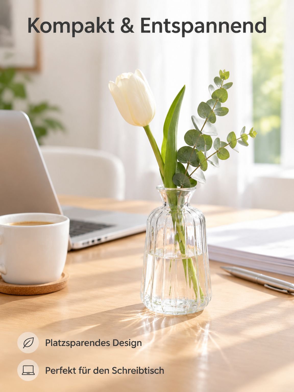 Dekorative Tischvase im französischen Retro-Stil aus geprägtem Glas, transparente Hydrokultur-Blumen