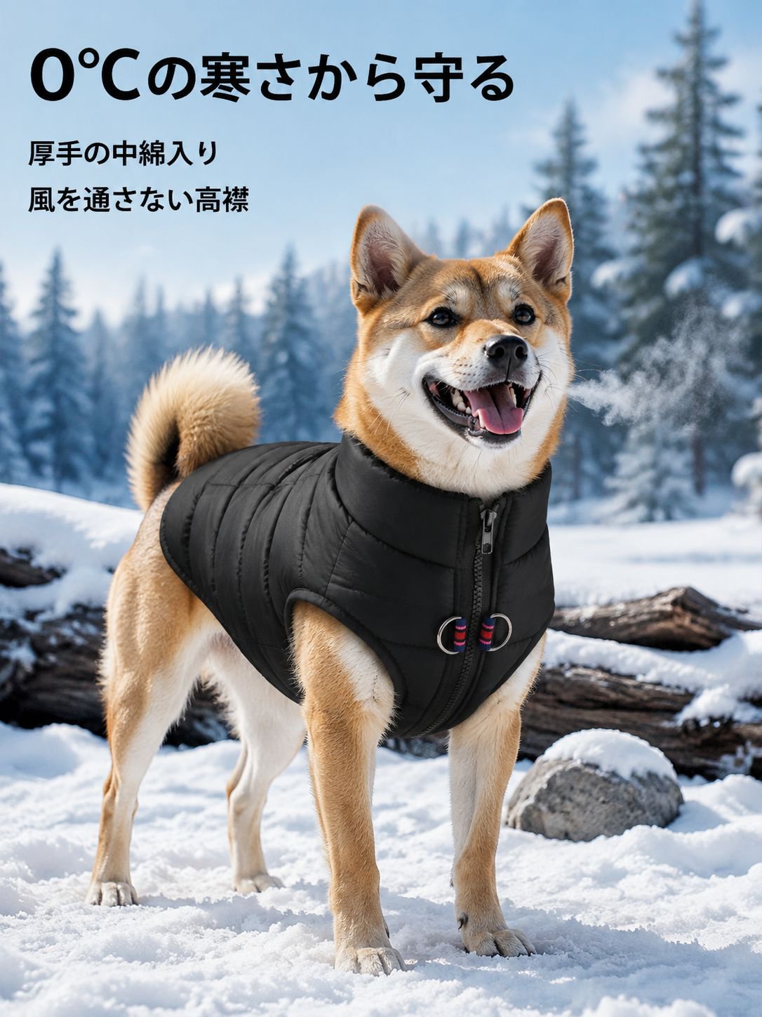 犬用あったかジップアップベスト
